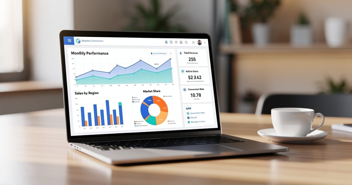 Tableau de bord analytics SEO affichant des graphiques de performances sur un écran de portable