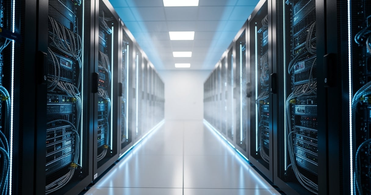 Salle de serveurs moderne pour hébergement WordPress managé