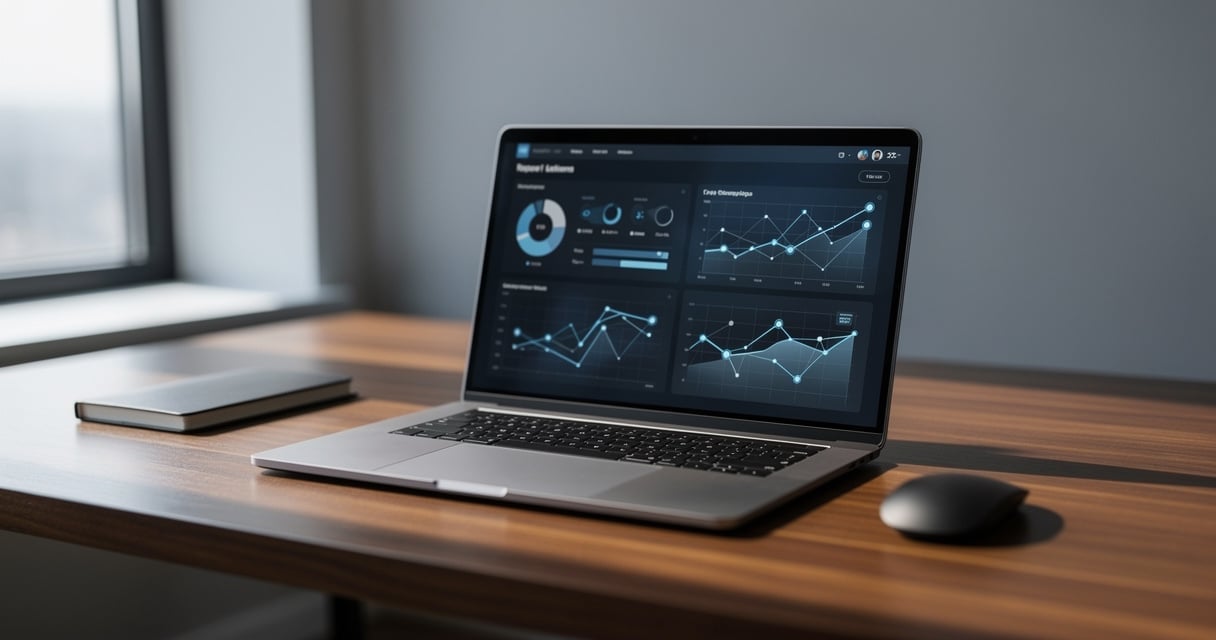 Tableau de bord d'analyse de backlinks et stratégie netlinking sur un ordinateur portable